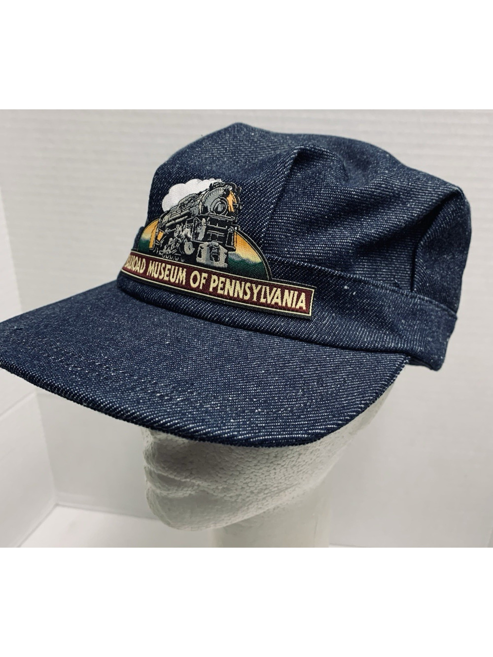 Railroad Museum of Pennsylvania Conductor Hat Denim Made in USA Snapback Unworn